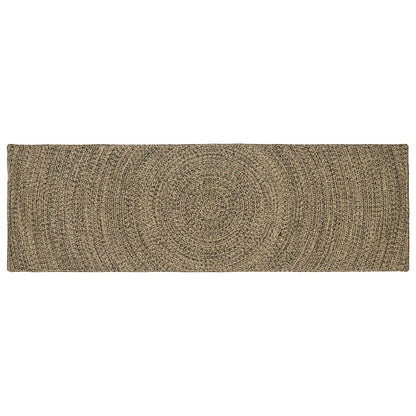 Area Rug Jute Natural Black