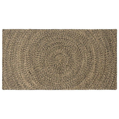Area Rug Jute Natural and Black 100 cm 200 cm