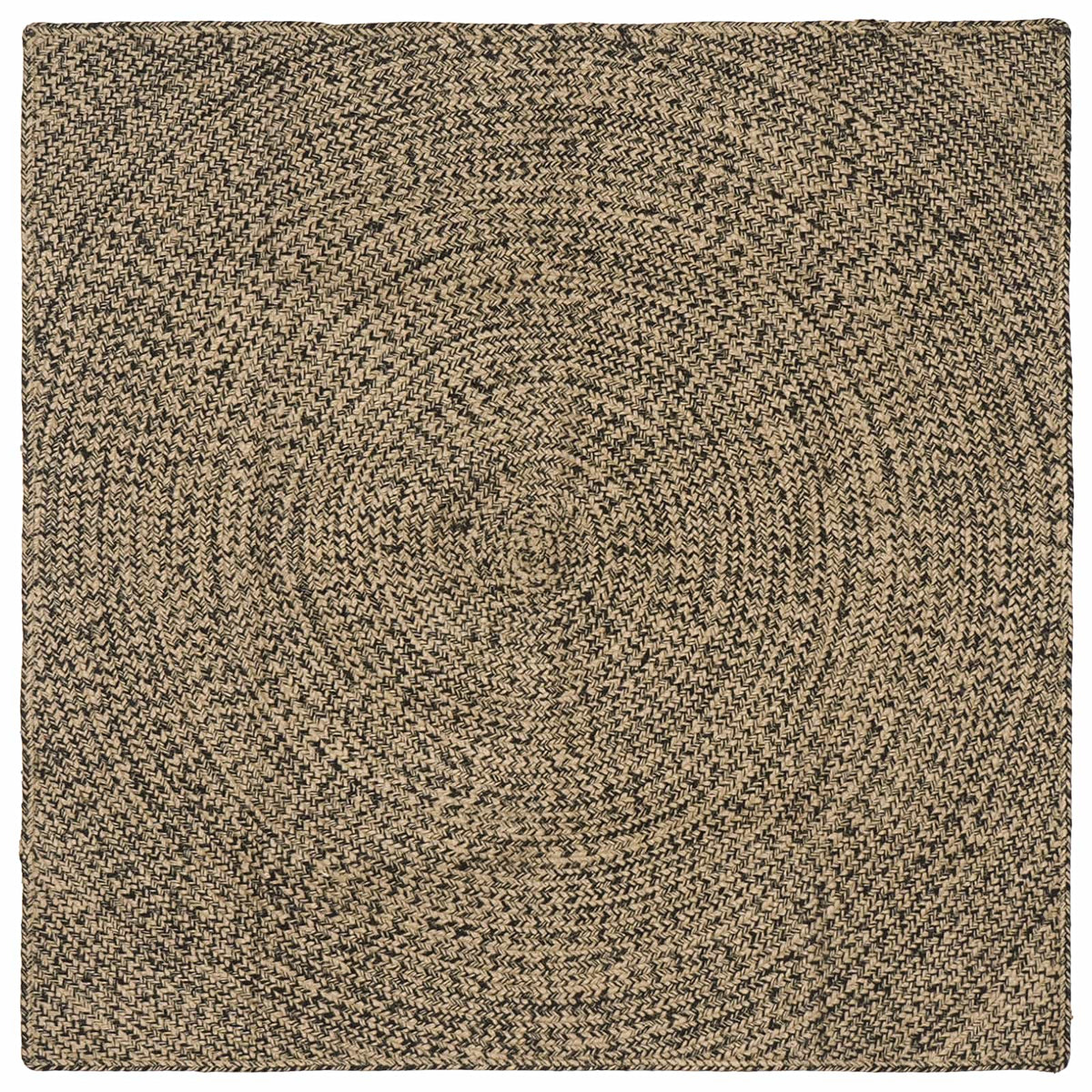Area Rug Jute Natural Black
