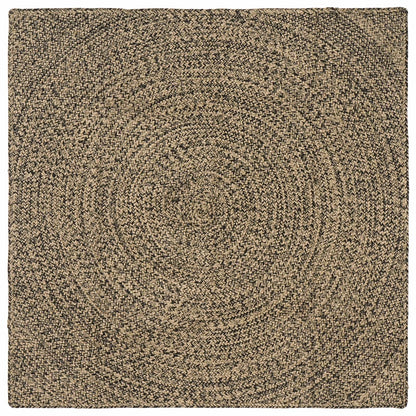 Area Rug Jute Natural Black