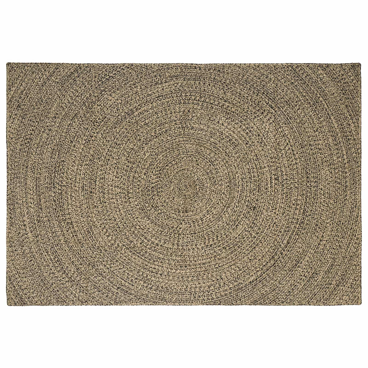 Area Rug Jute Natural Black