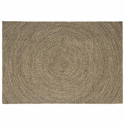 Area Rug Jute Natural Black