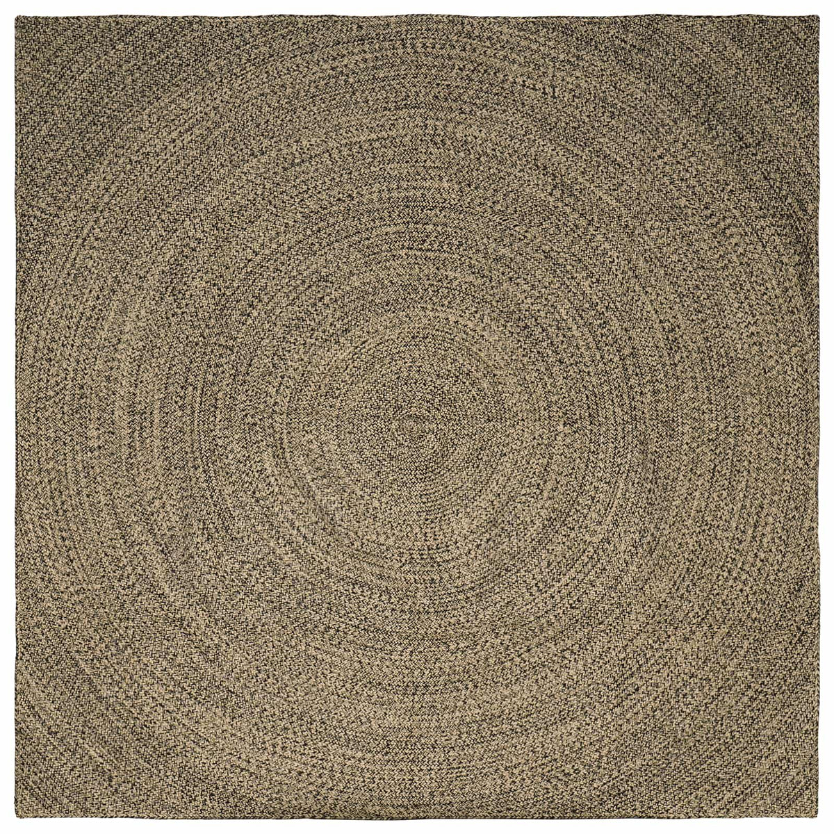 Area Rug Jute Natural Black
