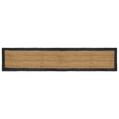 Area Rug Jute Dark Grey and Natural 60 cm 400 cm
