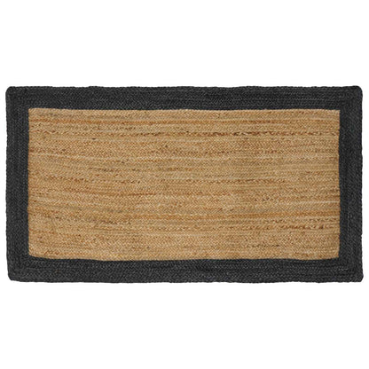 Area Rug Jute Dark Grey and Natural 80 cm 150 cm