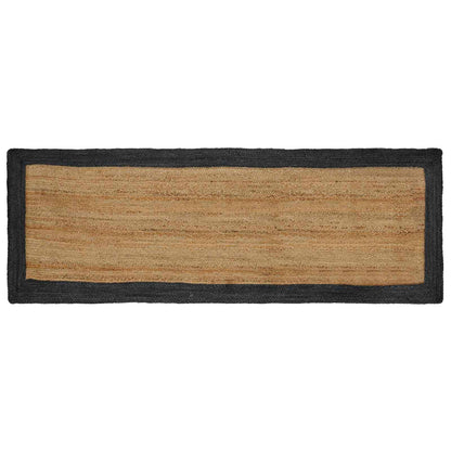 Area Rug Jute Dark Grey and Natural 80 cm 200 cm