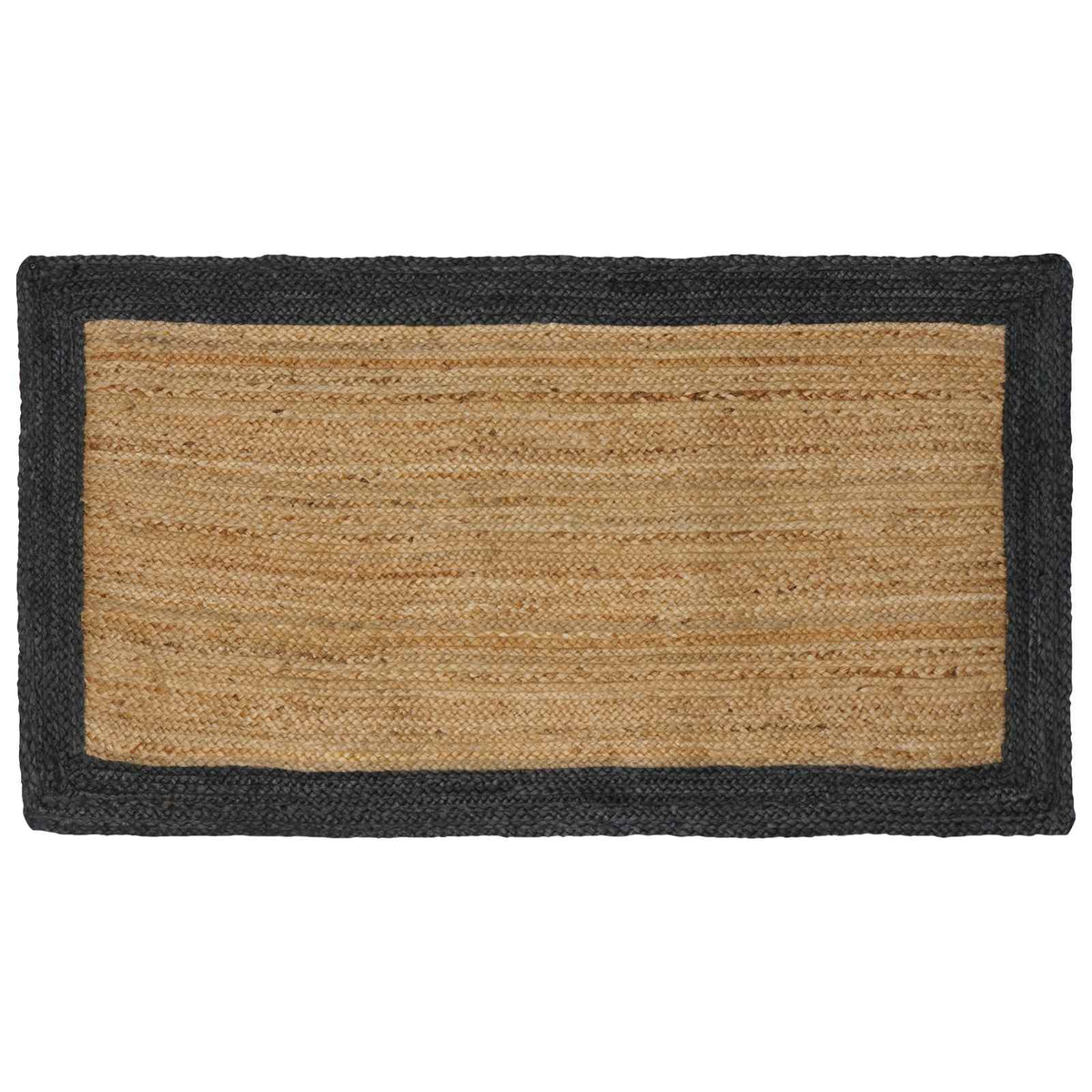 Area Rug Jute Dark Grey and Natural 100 cm 200 cm
