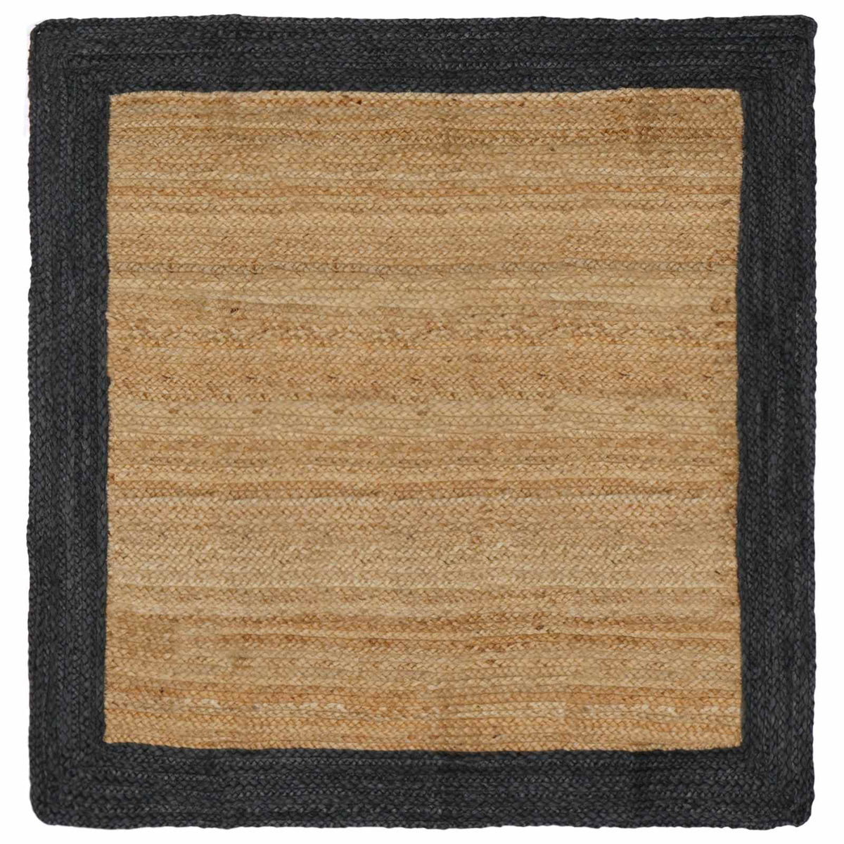 Area Rug Jute Dark Grey and Natural 120 cm 120 cm