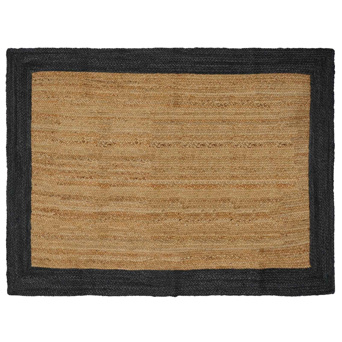 Area Rug Jute Dark Grey and Natural 120 cm 170 cm