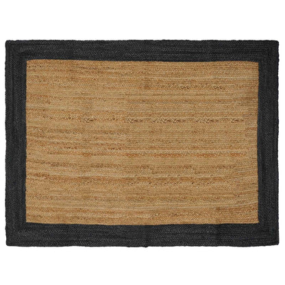 Area Rug Jute Dark Grey and Natural 140 cm 200 cm