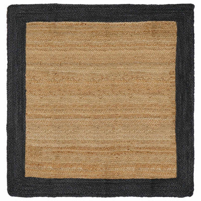 Area Rug Jute Dark Grey and Natural 160 cm 160 cm