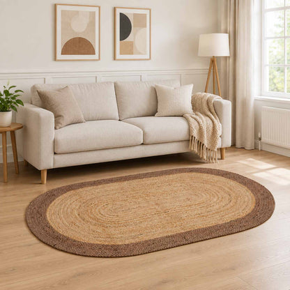 Area Rug Jute Grey 152 cm 245 cm