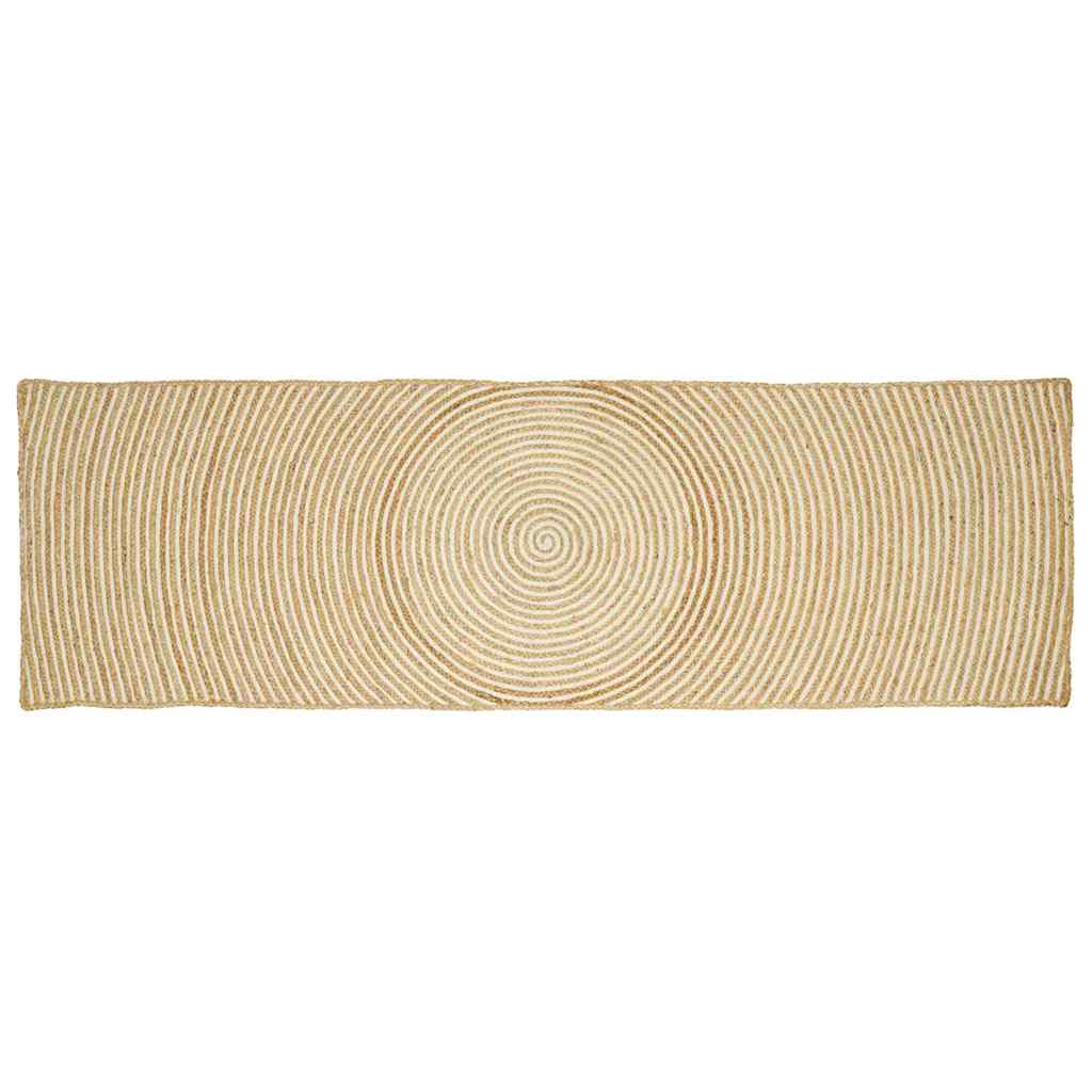 vidaXL Area Rug Jute Natural and White