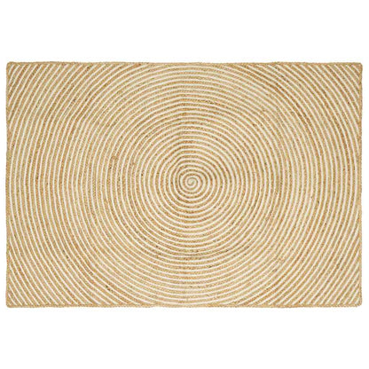 vidaXL Area Rug Jute Natural and White
