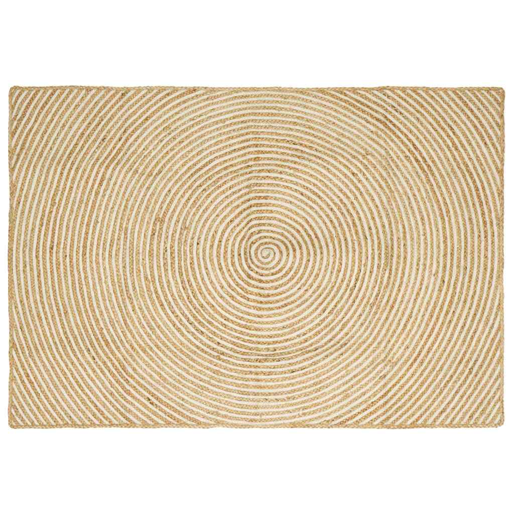vidaXL Area Rug Jute Natural and White