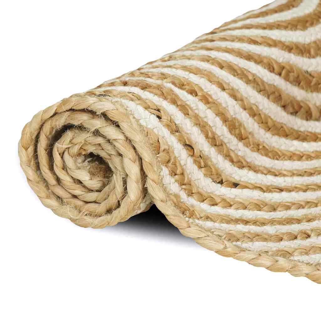 vidaXL Area Rug White 300 x 300 cm Jute 3