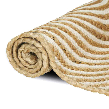vidaXL Area Rug White 300 x 300 cm Jute 3