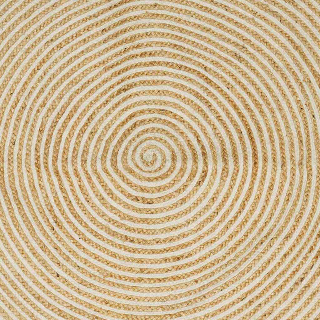 vidaXL Area Rug White 300 x 300 cm Jute 4