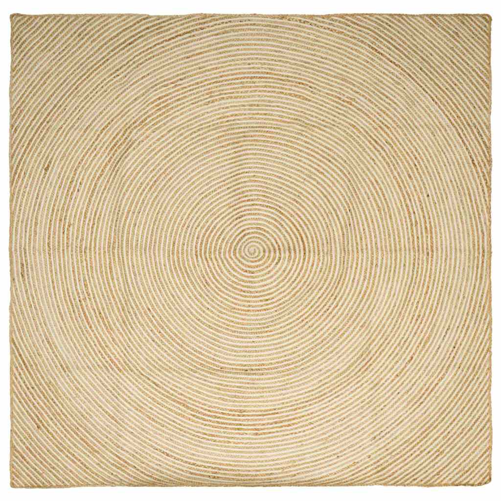 vidaXL Area Rug White 300 x 300 cm Jute 1
