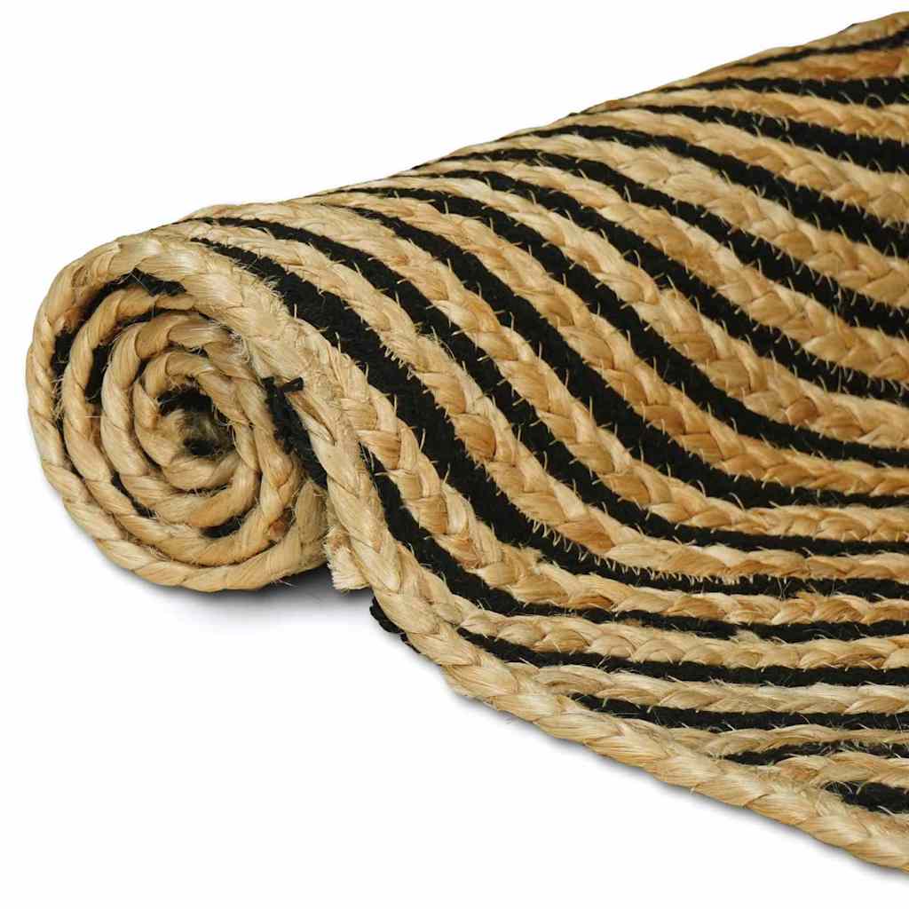 vidaXL Area Rug Black 300 x 300 cm Jute 3