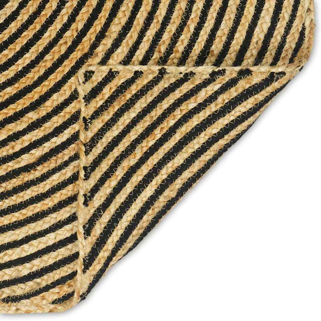 vidaXL Area Rug Black 300 x 300 cm Jute 6