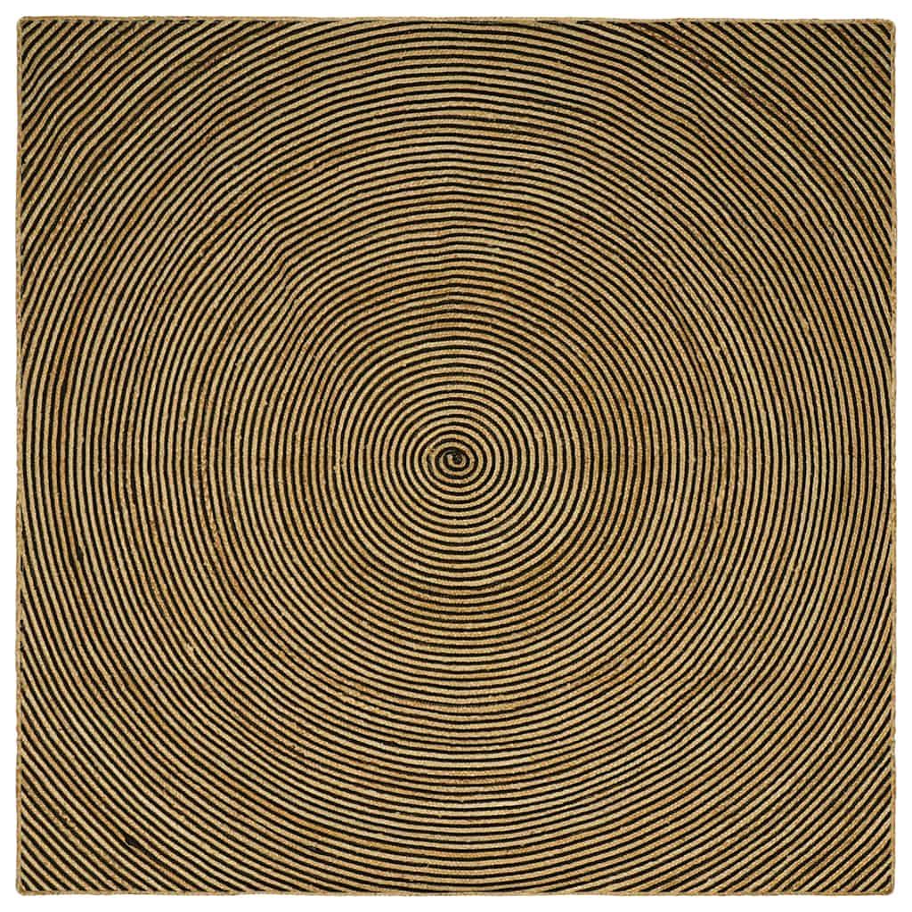 vidaXL Area Rug Black 300 x 300 cm Jute 1