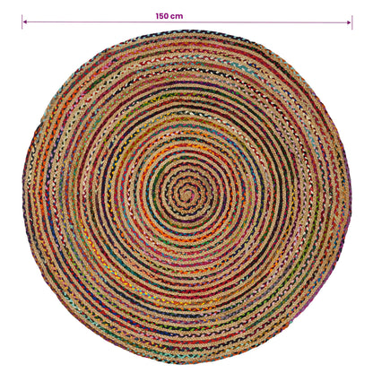 Area Rug Ø Jute Multicolour 150 cm