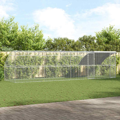 vidaXL Chicken Cage with 3 pcs Silver 600x200x200cm