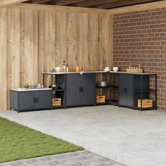 Kitchen Shelving Unit HATTEM 40 x 50 x 92 cm Steel Kitchen Storage Shelf Anthracite