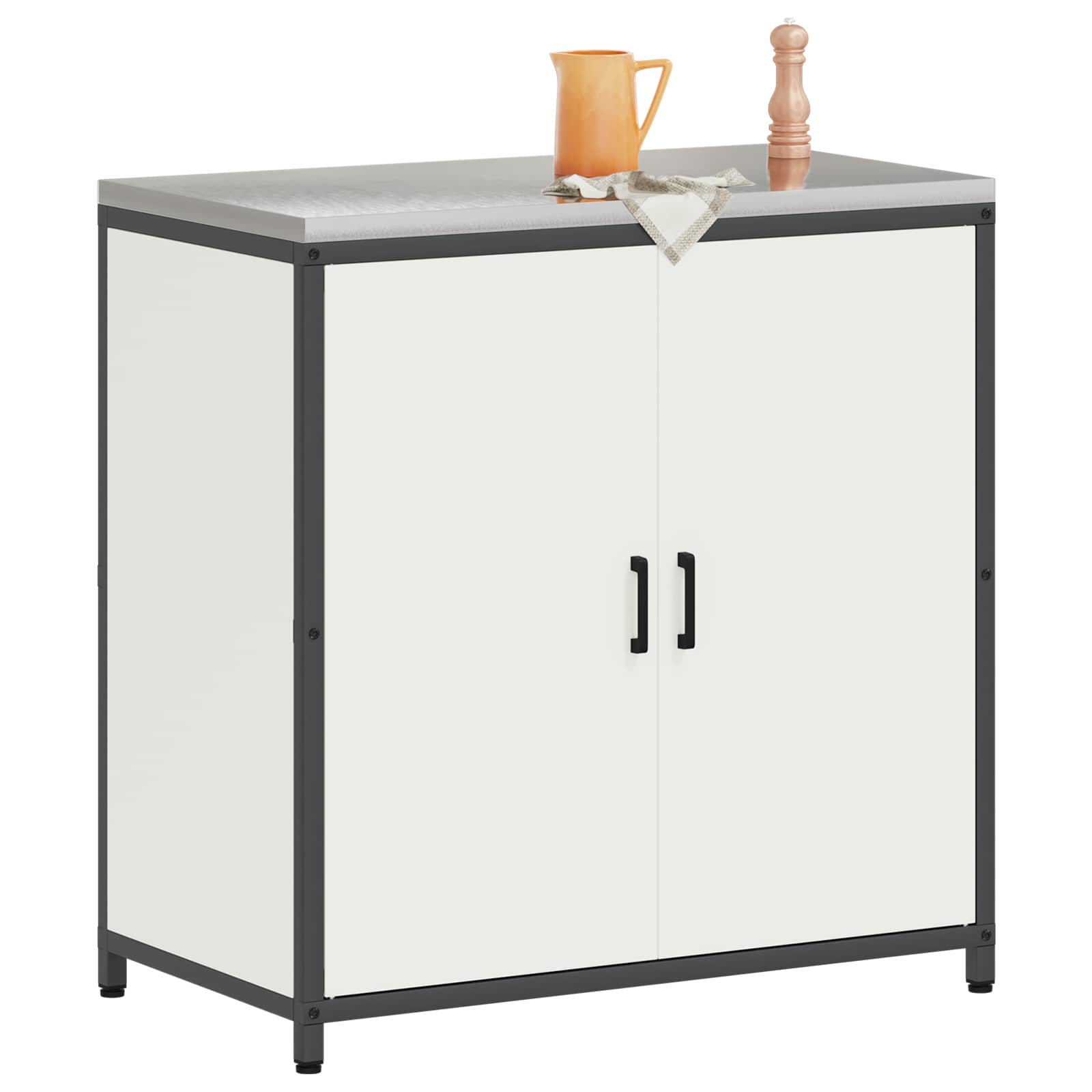 vidaXL Kitchen Storage Cabinet HATTEM White 90 x 50 x 92 cm Steel 3