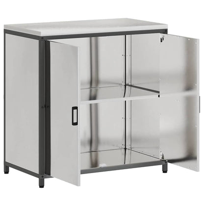 vidaXL Kitchen Storage Cabinet HATTEM Silver 90 x 50 x 92 cm Steel 6