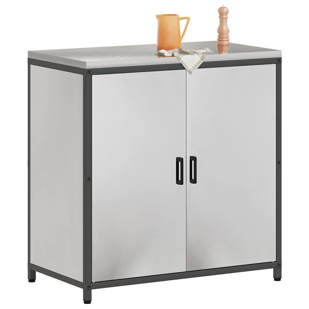 vidaXL Kitchen Storage Cabinet HATTEM Silver 90 x 50 x 92 cm Steel 3