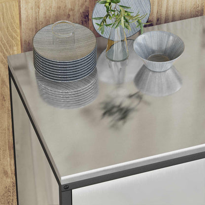 vidaXL Kitchen Storage Cabinet HATTEM Silver 90 x 50 x 92 cm Steel 5
