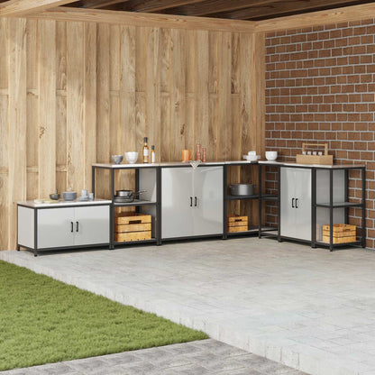 vidaXL Kitchen Storage Cabinet HATTEM Silver 90 x 50 x 92 cm Steel 1