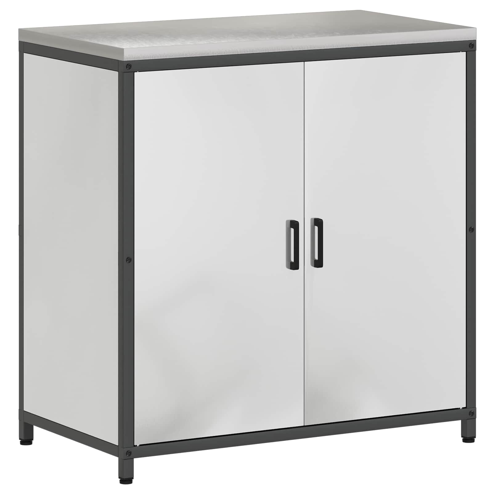 vidaXL Kitchen Storage Cabinet HATTEM Silver 90 x 50 x 92 cm Steel 2