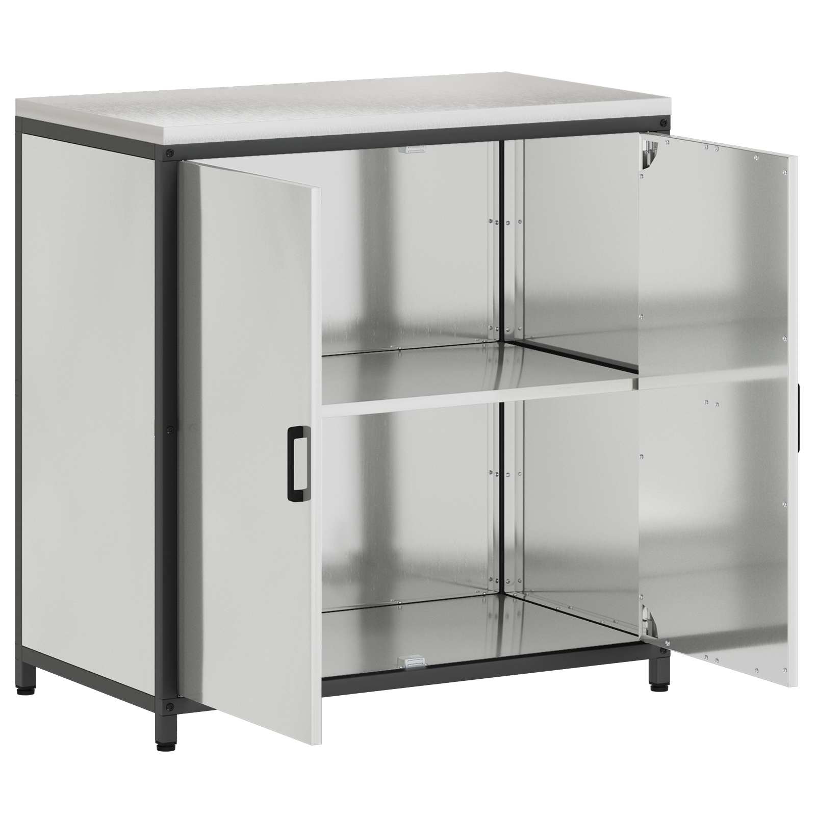 vidaXL Kitchen Storage Cabinet HATTEM Silver 90 x 50 x 92 cm Steel 6