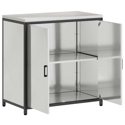 vidaXL Kitchen Storage Cabinet HATTEM Silver 90 x 50 x 92 cm Steel 6