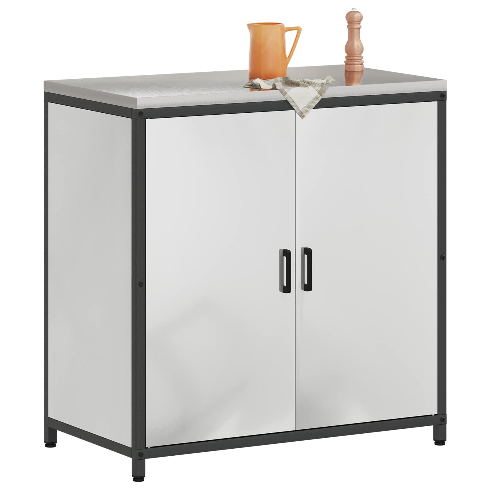 vidaXL Kitchen Storage Cabinet HATTEM Silver 90 x 50 x 92 cm Steel 3