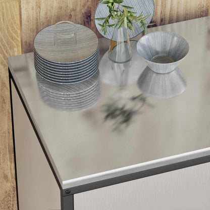 vidaXL Kitchen Storage Cabinet HATTEM Silver 60 x 50 x 92 cm Steel 5