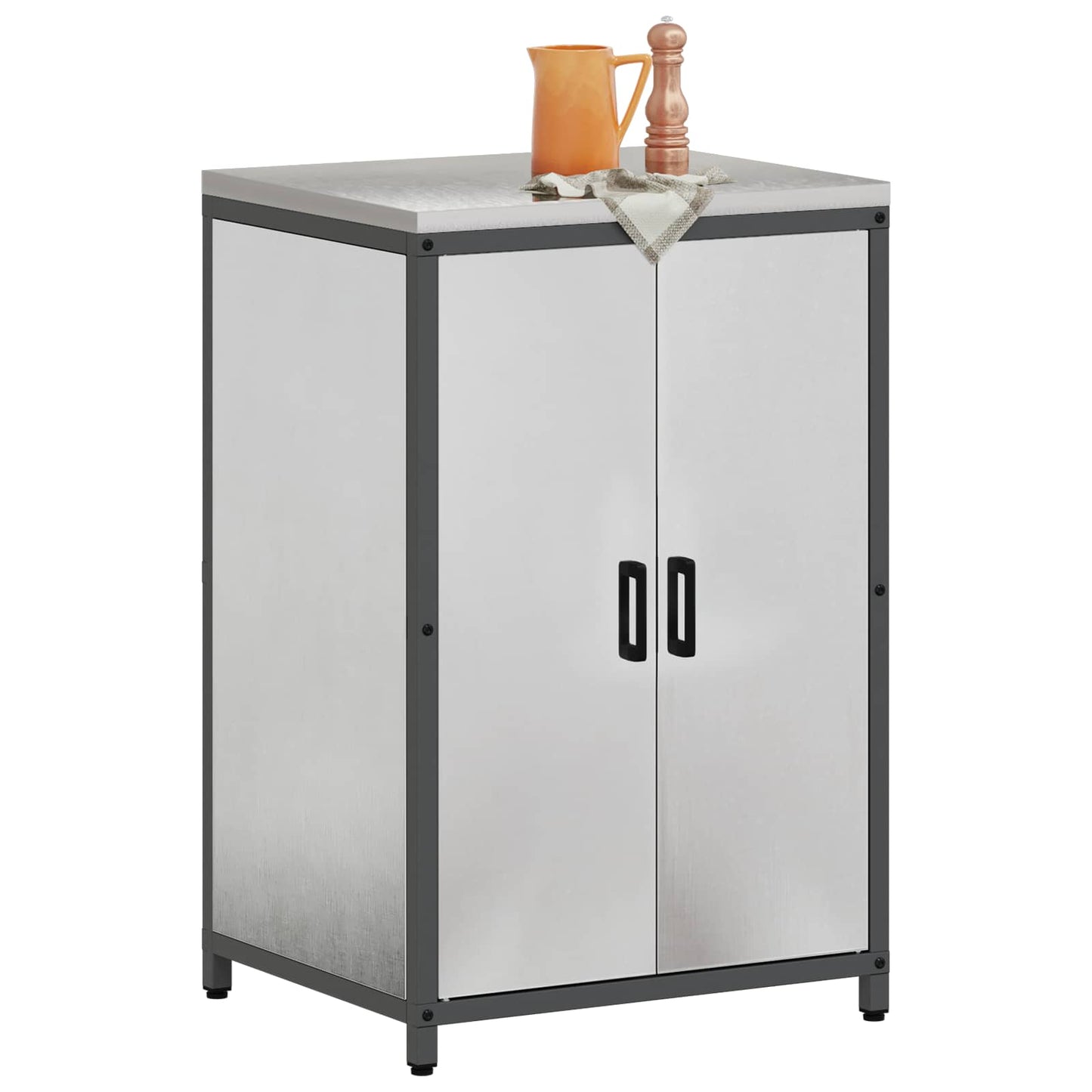 vidaXL Kitchen Storage Cabinet HATTEM Silver 60 x 50 x 92 cm Steel 3
