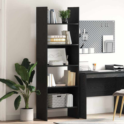 Book Cabinet 60x35x180 cm Engineered Wood Black oak
