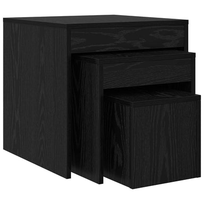 Nesting Tables 3 pcs Engineered Wood Black oak