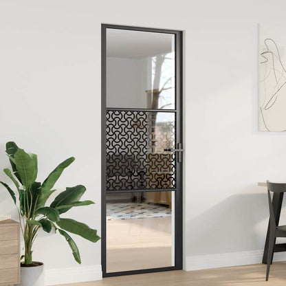 vidaXL Interior Door ESG Glass and Aluminium Black