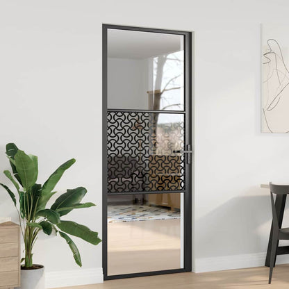 vidaXL Interior Door ESG Glass and Aluminium Black