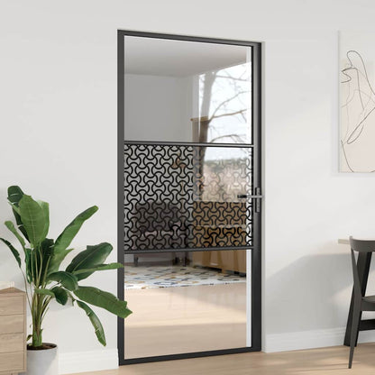 vidaXL Interior Door ESG Glass and Aluminium Black