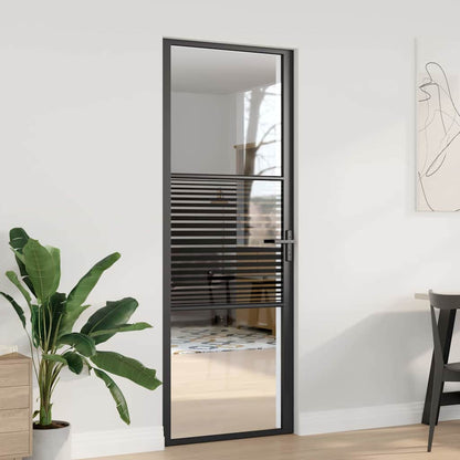 vidaXL Interior Door ESG Glass and Aluminium Black