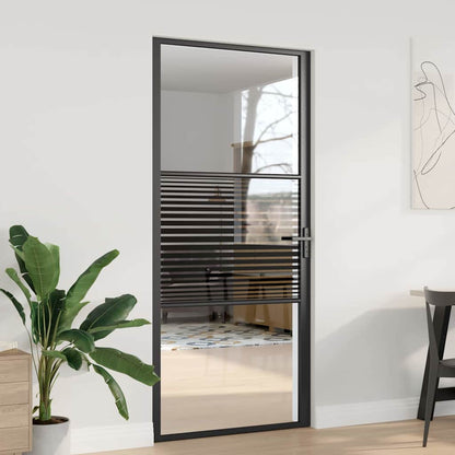 vidaXL Interior Door ESG Glass and Aluminium Black