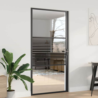 vidaXL Interior Door ESG Glass and Aluminium Black