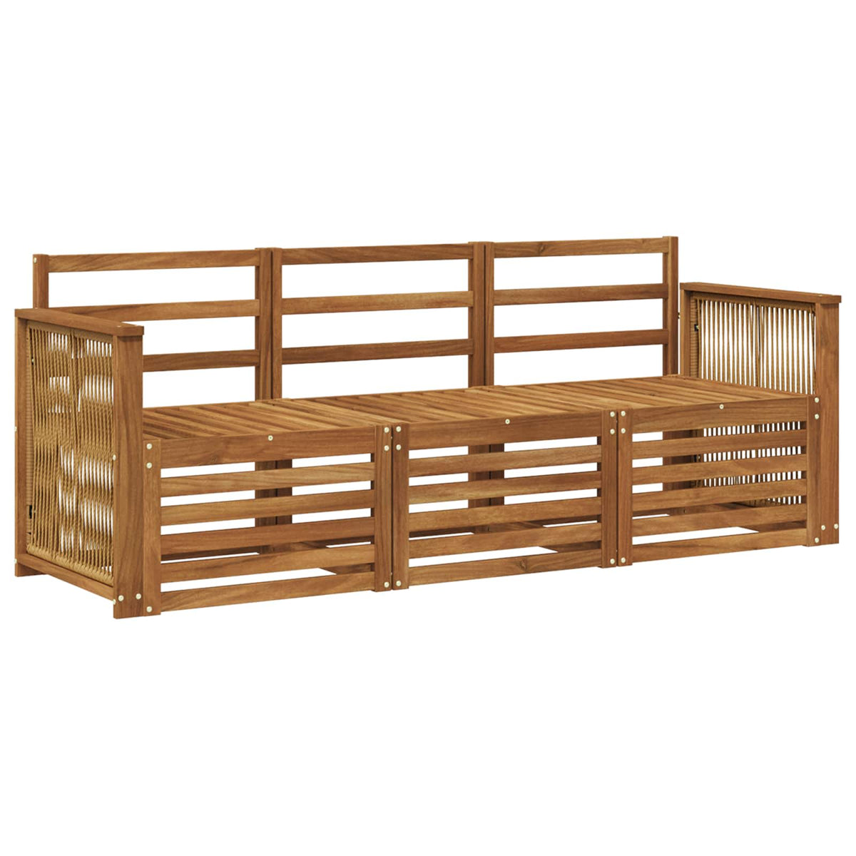 vidaXL Outdoor Sofa Set 3 pcs Natural Solid Acacia Wood 2