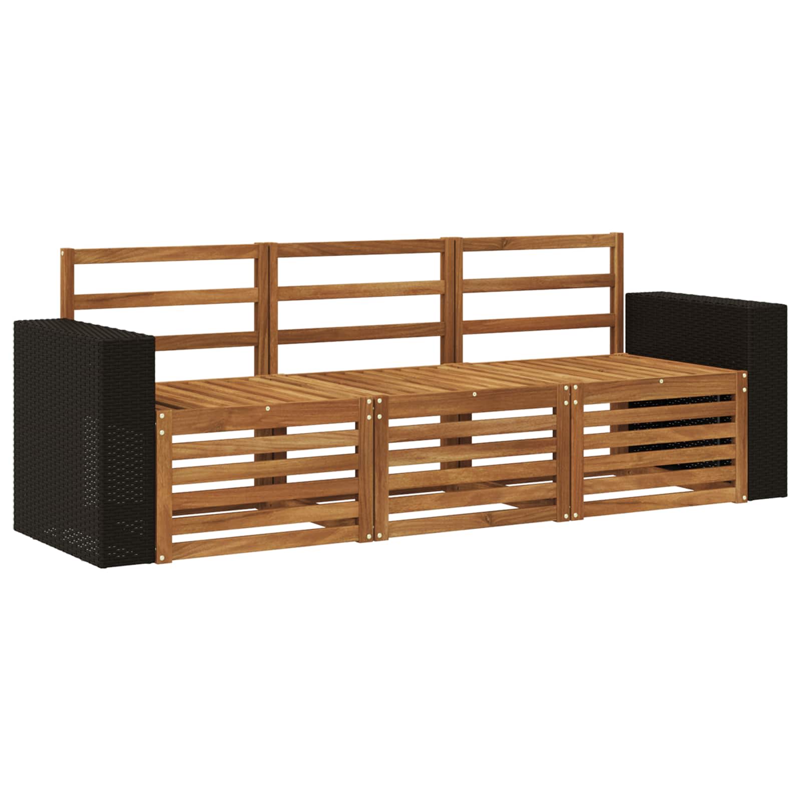 vidaXL Sofa Sets 3 pcs Solid Acacia Wood 2